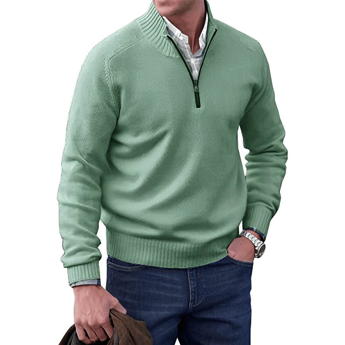 Elias Regular Fit Quarter-Zip Sweater