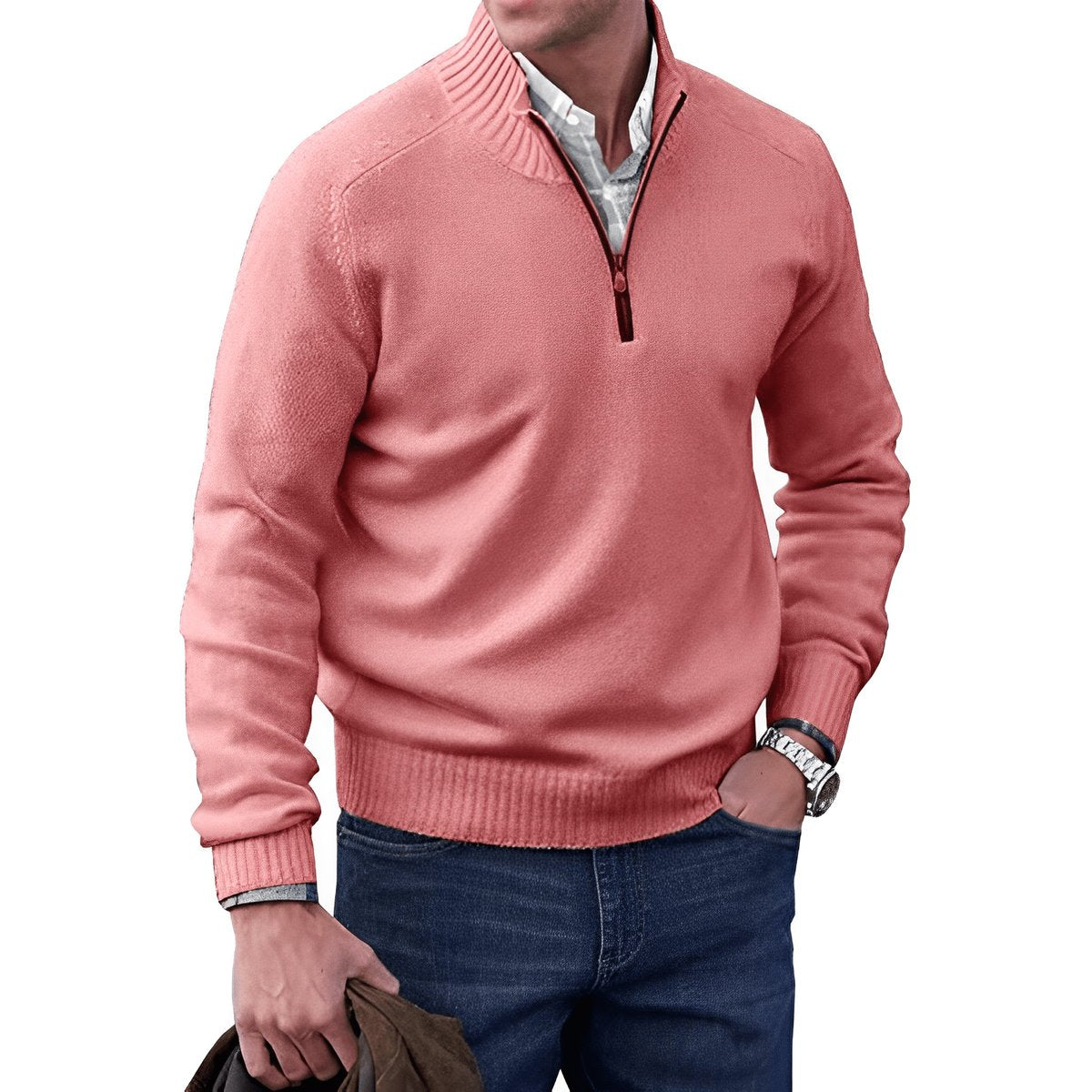 Elias Regular Fit Quarter-Zip Sweater