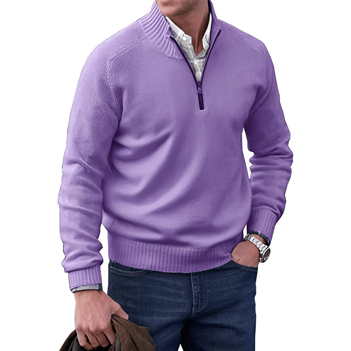 Elias Regular Fit Quarter-Zip Sweater