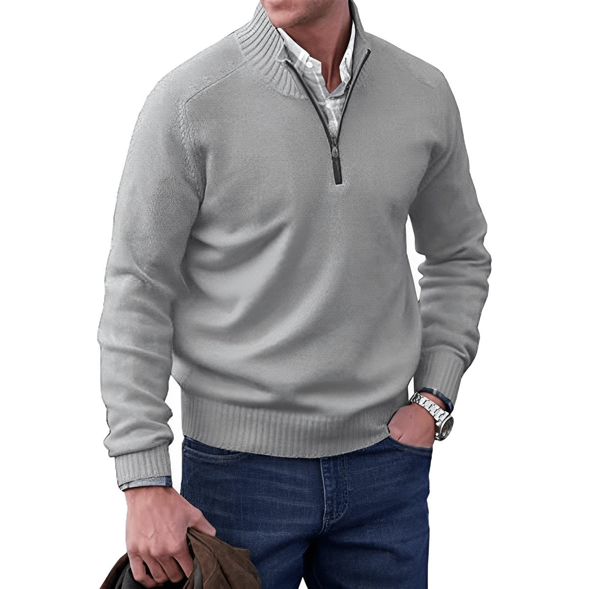 Elias Regular Fit Quarter-Zip Sweater