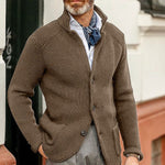 Stefan Waffle-Knit Button-Front Cardigan