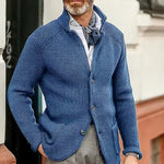 Stefan Waffle-Knit Button-Front Cardigan