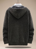 Tobias Waffle-Knit Hooded Fleece Cardigan
