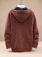 Tobias Waffle-Knit Hooded Fleece Cardigan