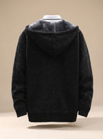 Tobias Waffle-Knit Hooded Fleece Cardigan