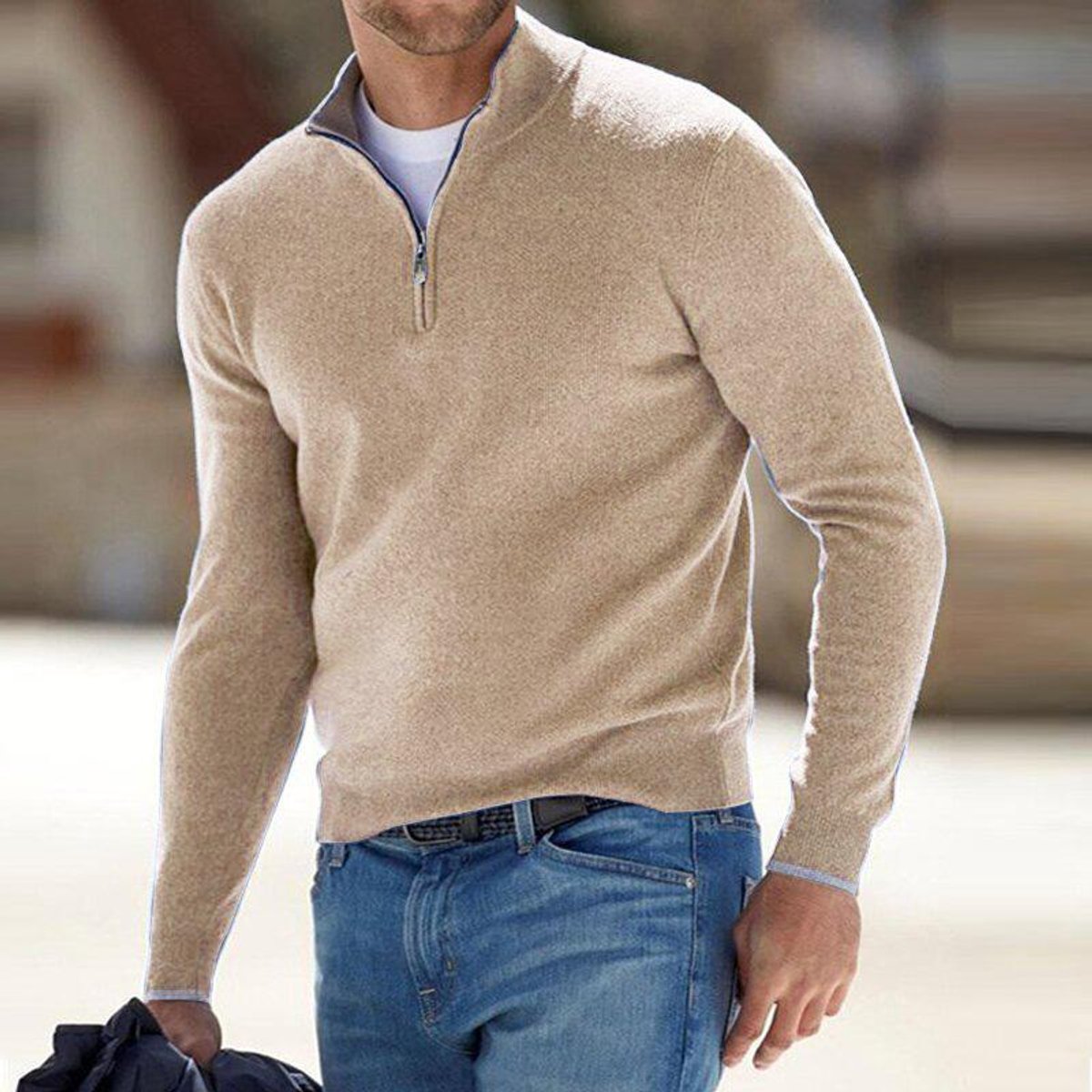 Dominik Regular Fit Half-Zip Knit Sweater