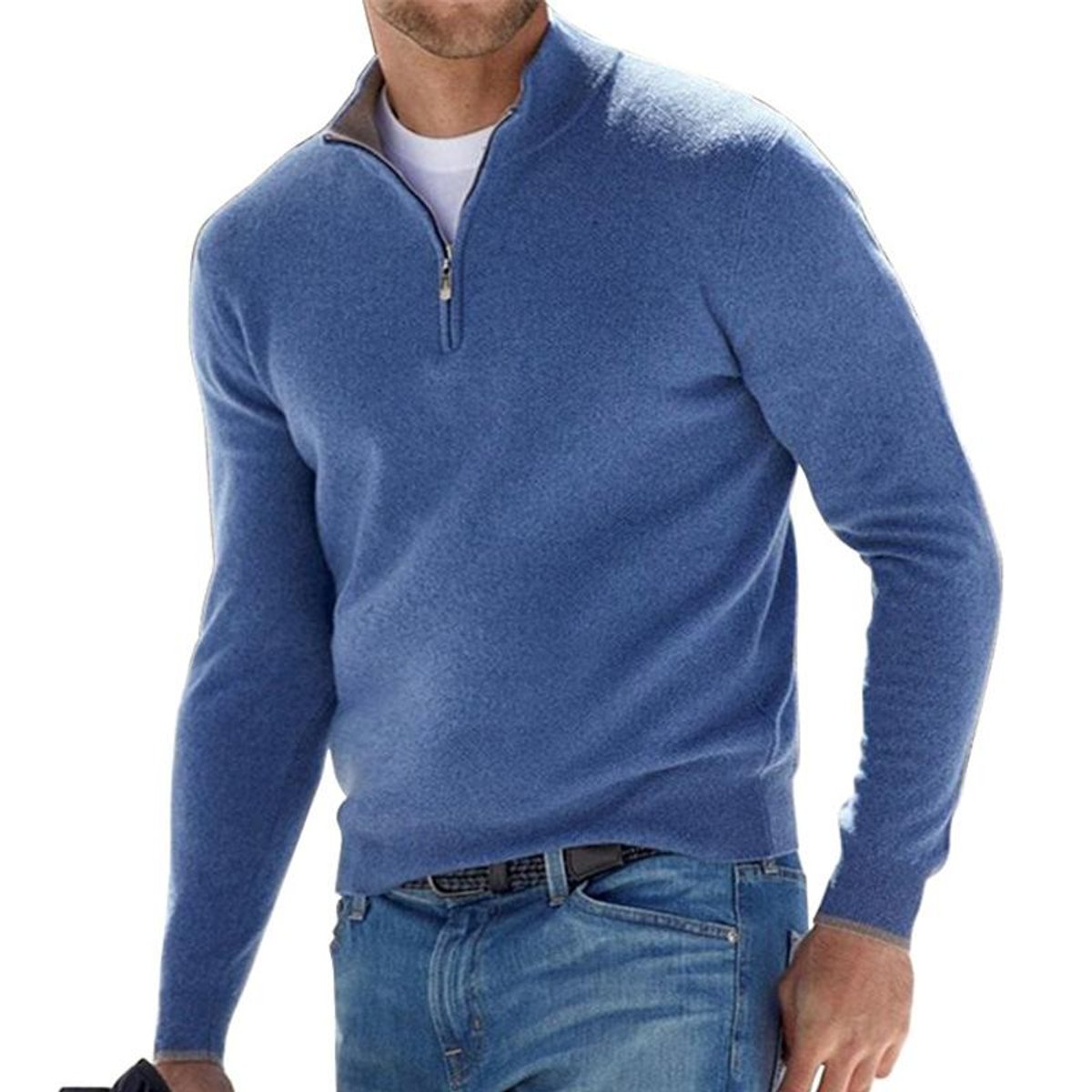 Dominik Regular Fit Half-Zip Knit Sweater