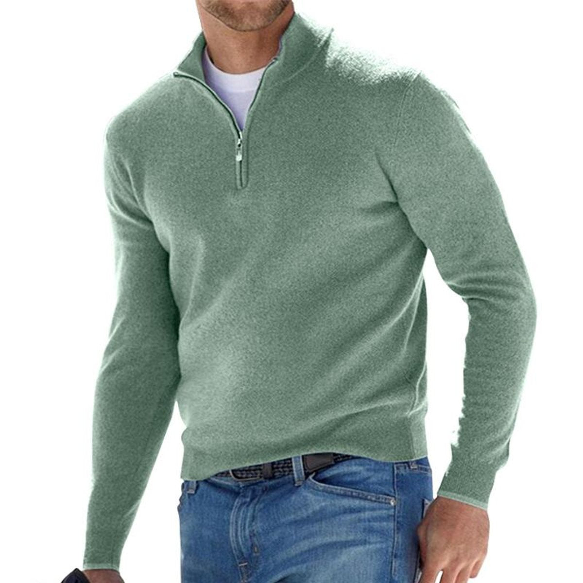 Dominik Regular Fit Half-Zip Knit Sweater