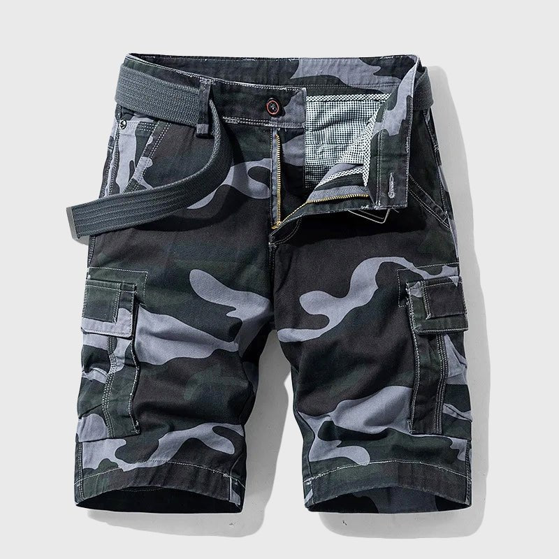 Matthias Camo Cargo Shorts with Belt