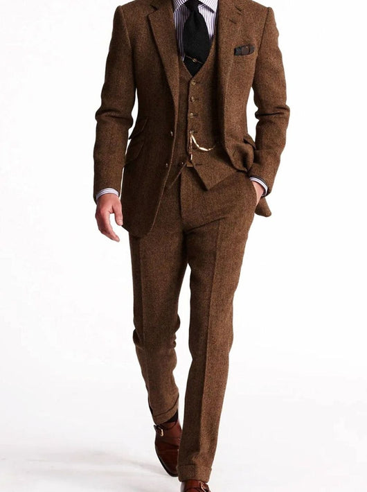 Andreas Three-Piece Herringbone Tweed Suit