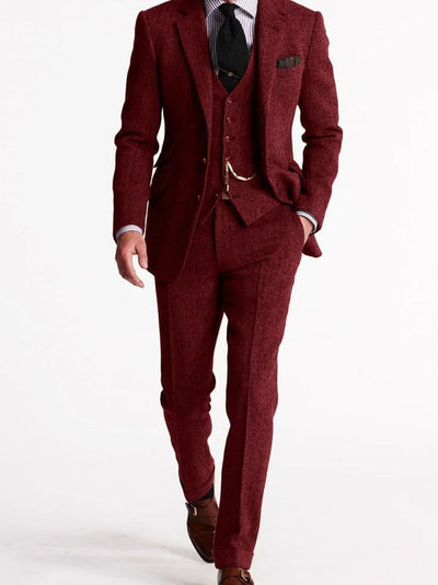 Andreas Three-Piece Herringbone Tweed Suit
