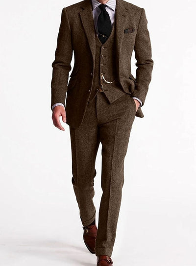 Andreas Three-Piece Herringbone Tweed Suit