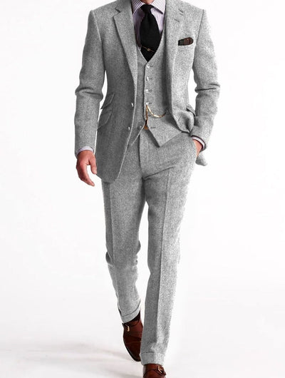 Andreas Three-Piece Herringbone Tweed Suit