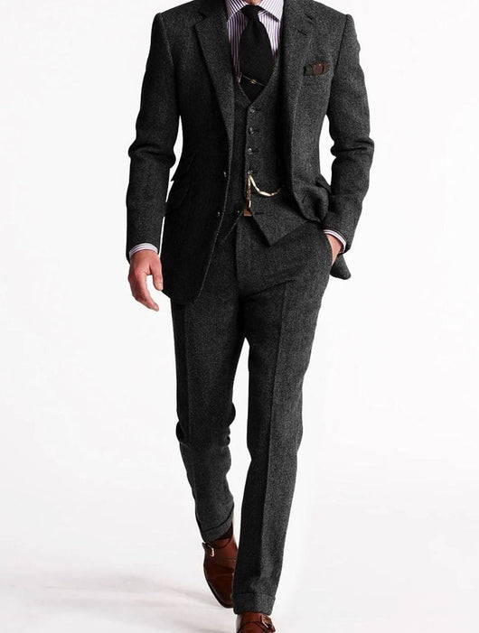 Andreas Three-Piece Herringbone Tweed Suit