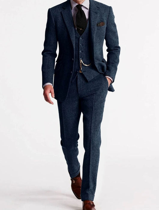 Andreas Three-Piece Herringbone Tweed Suit