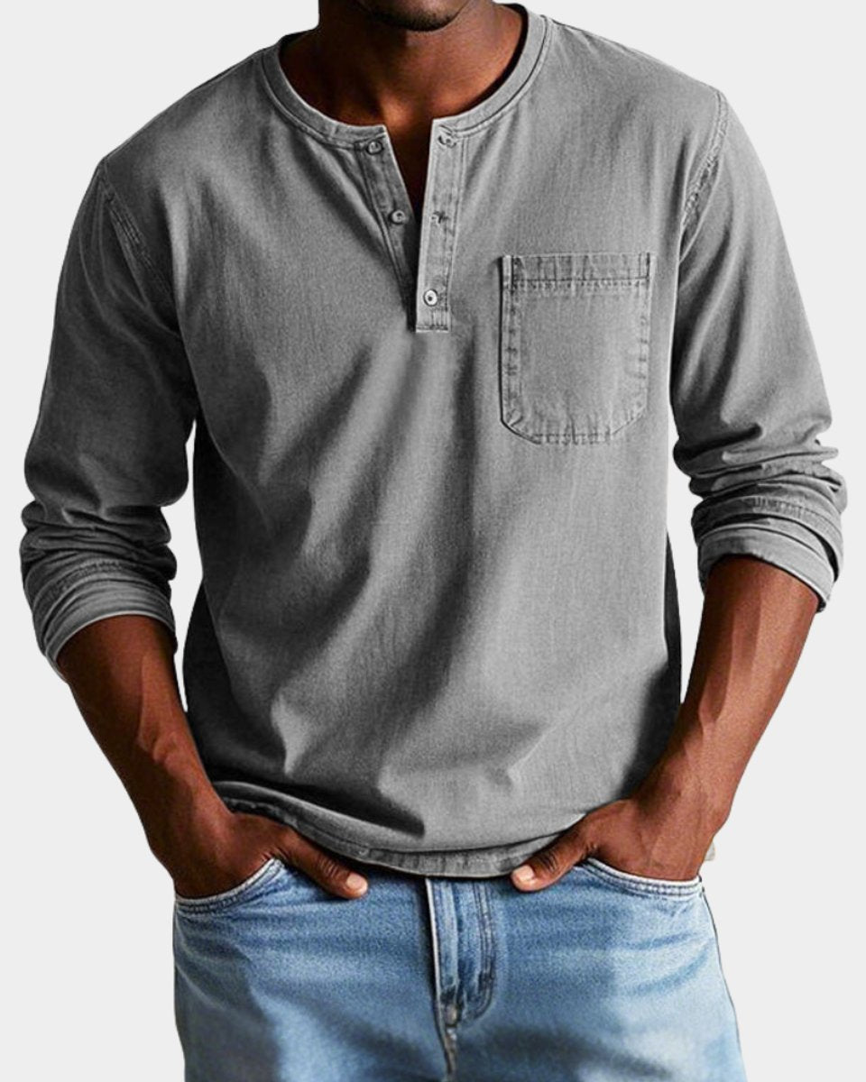 Matthias Vintage Long-Sleeve Henley Shirt