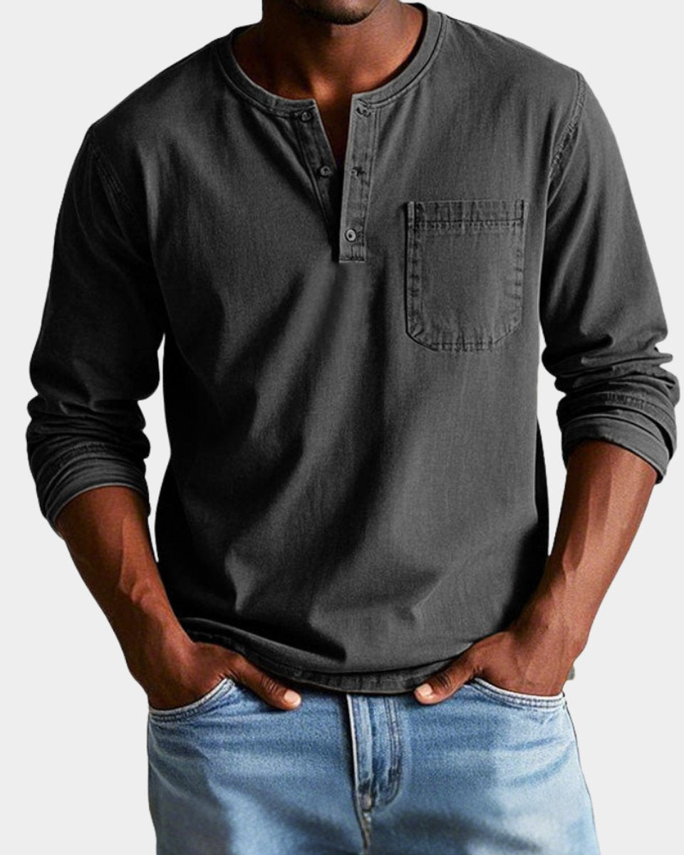 Matthias Vintage Long-Sleeve Henley Shirt