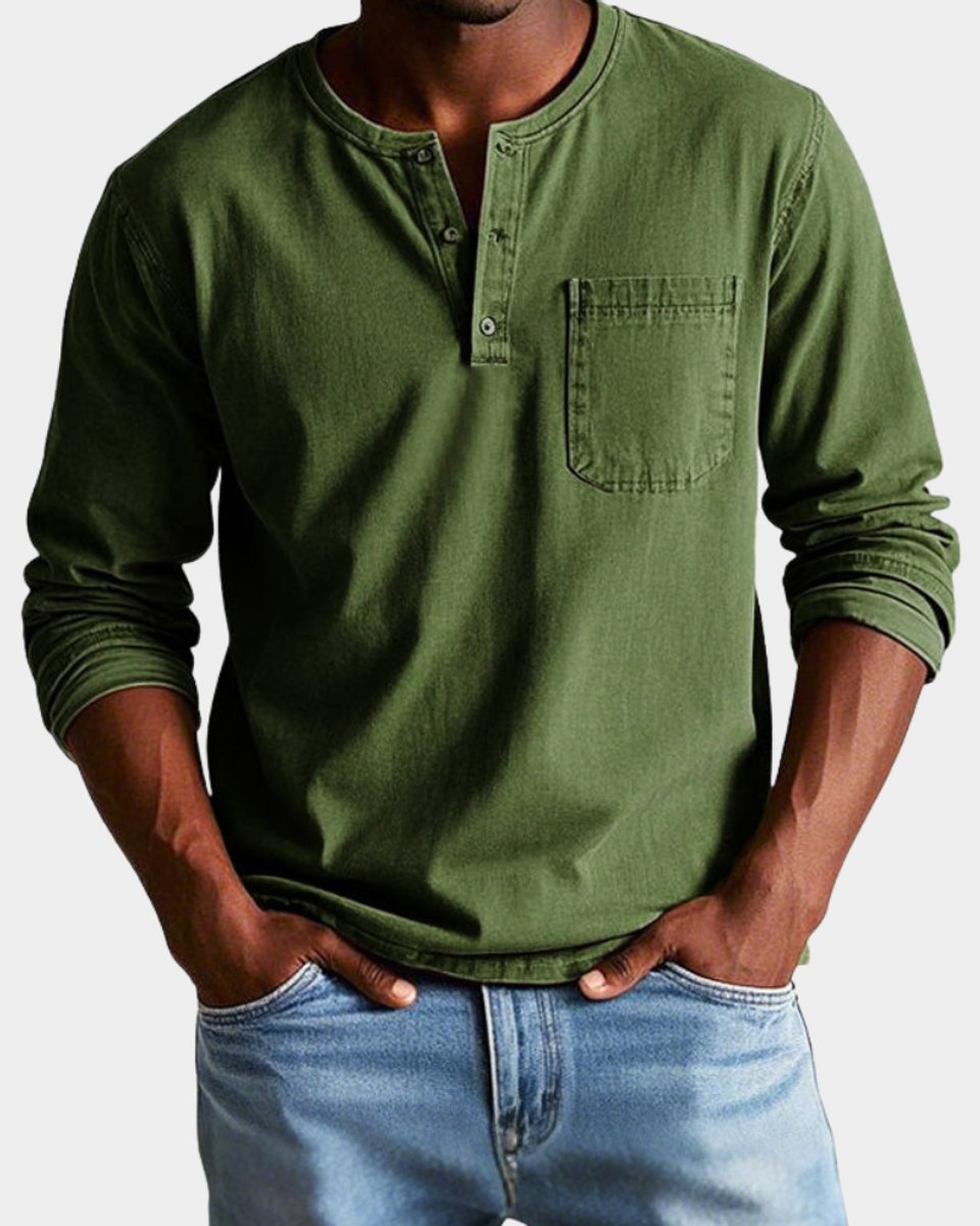 Matthias Vintage Long-Sleeve Henley Shirt