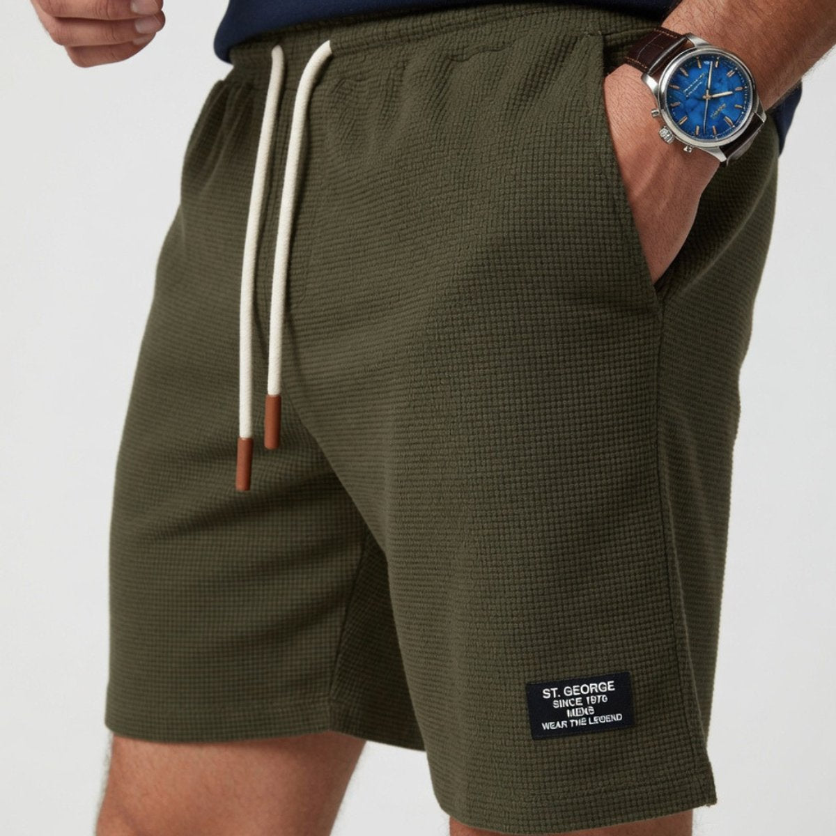Niklas Waffle-Knit Relaxed-Fit Drawstring Shorts