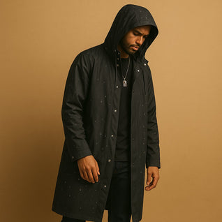 Tobias Waterproof Hooded Long Rain Jacket