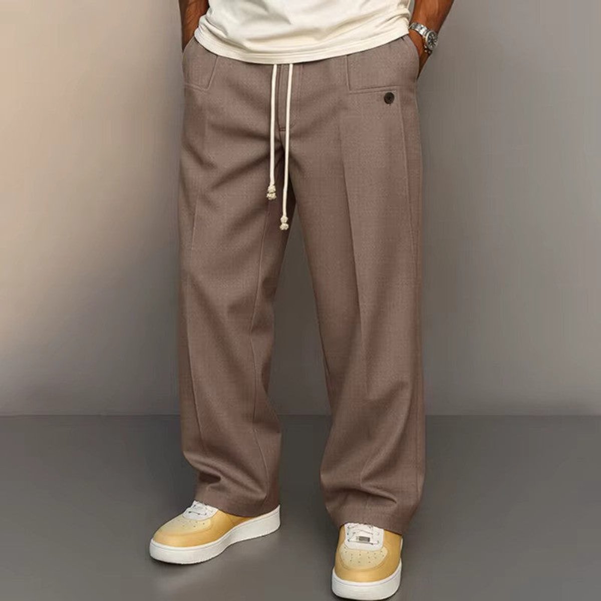 Sebastian Modern Wide-Leg Drawstring Pants