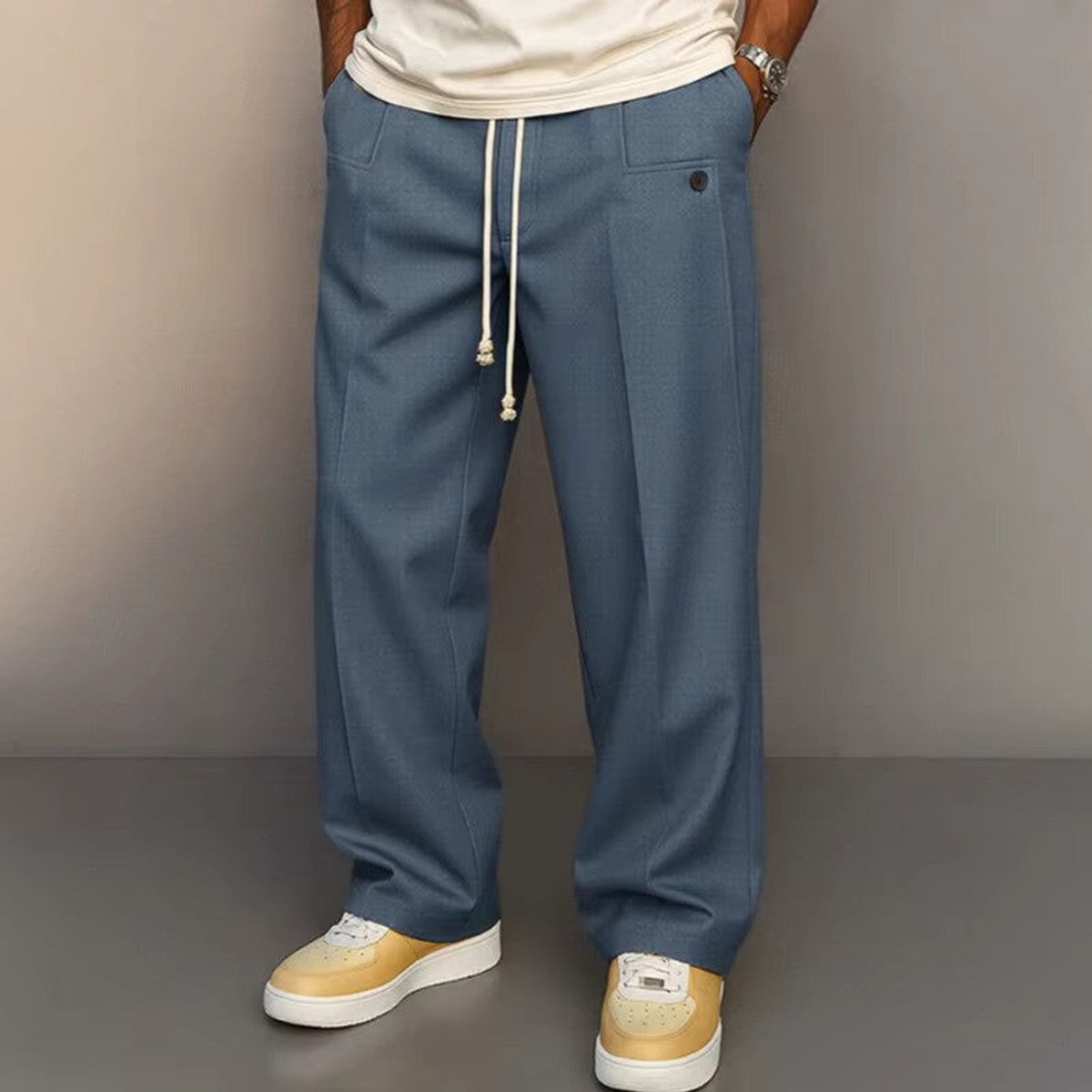Sebastian Modern Wide-Leg Drawstring Pants