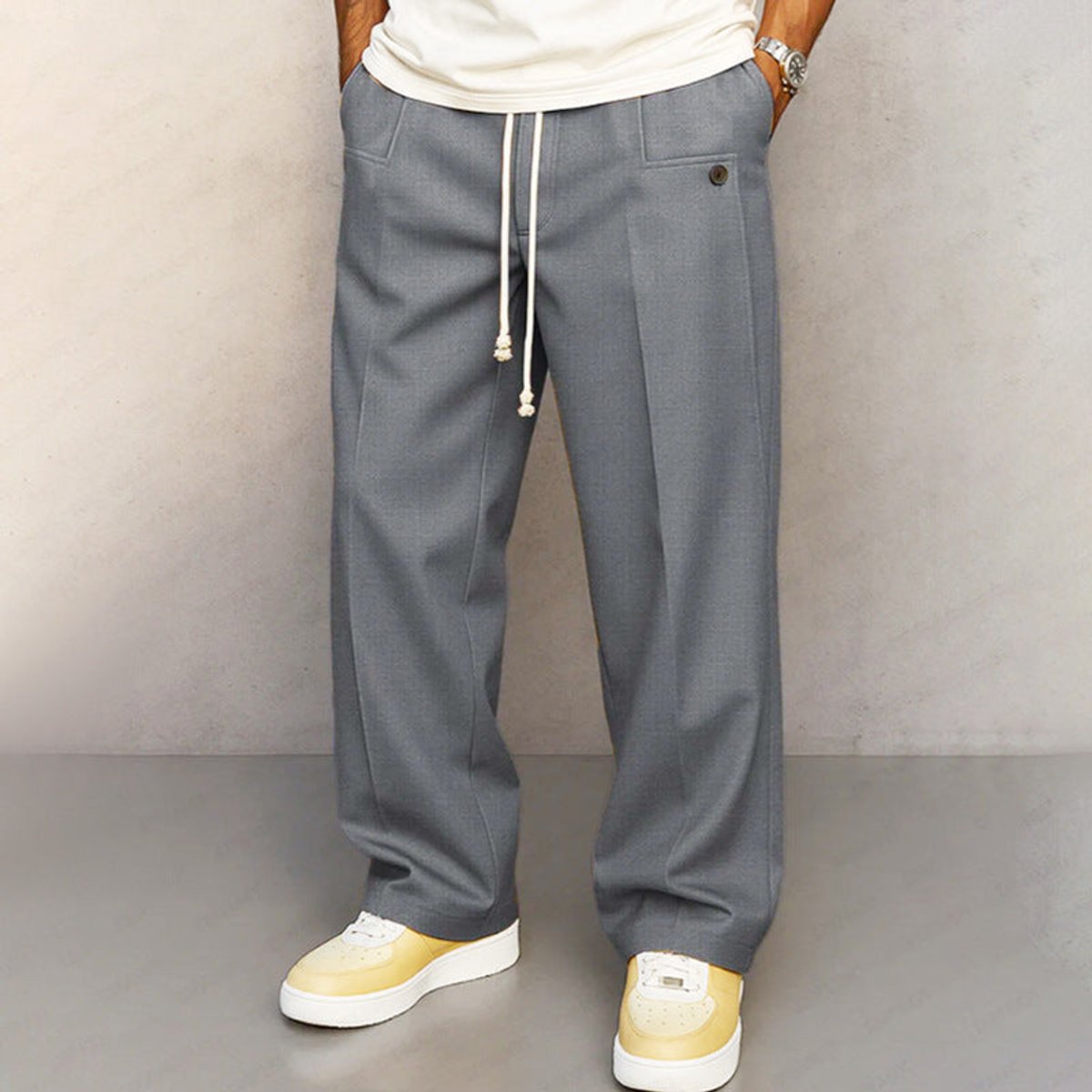 Sebastian Modern Wide-Leg Drawstring Pants