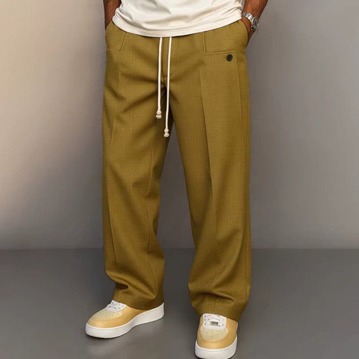 Sebastian Modern Wide-Leg Drawstring Pants