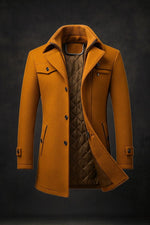 Dominik Lined Wool Coat with Double Collar