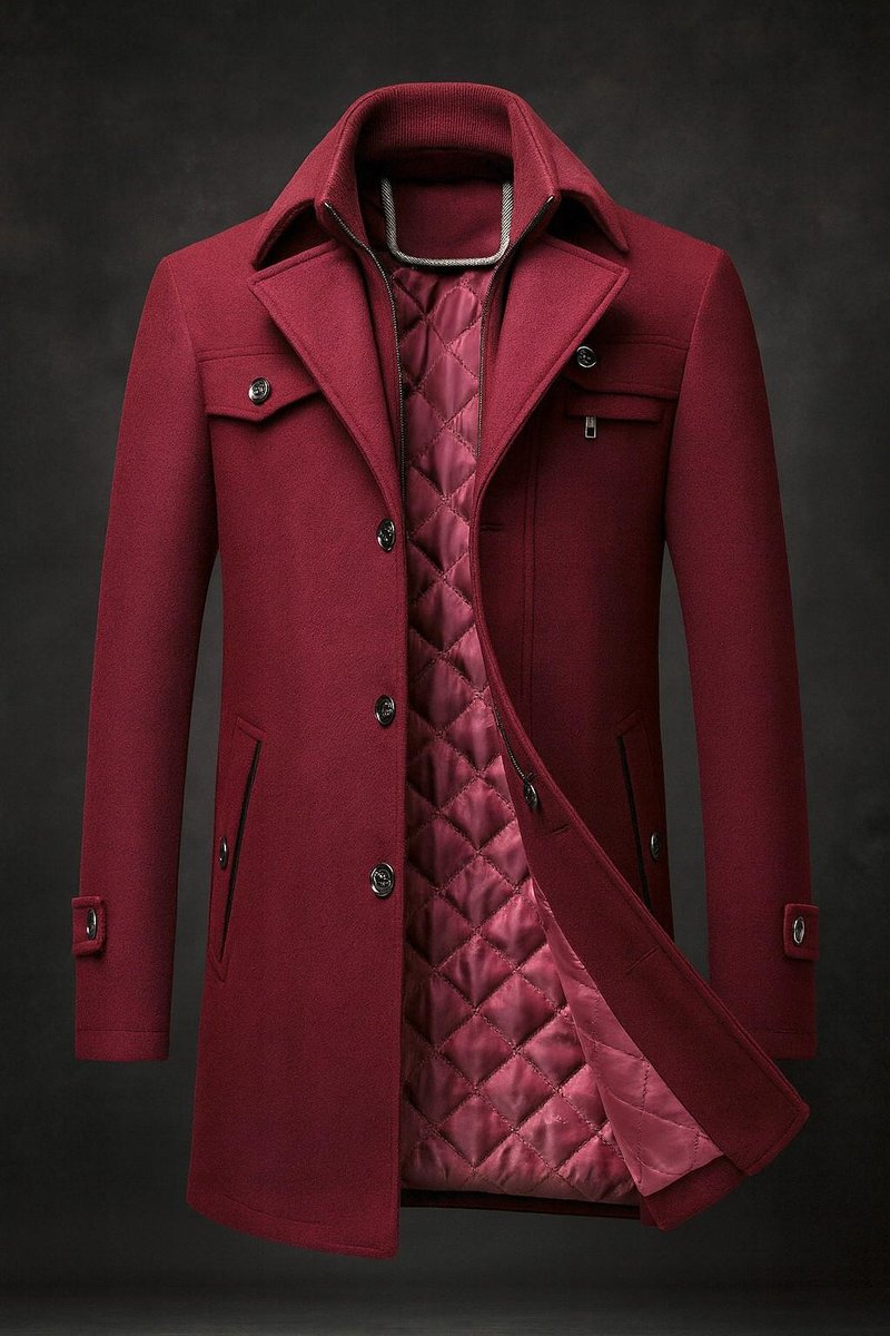 Dominik Lined Wool Coat with Double Collar