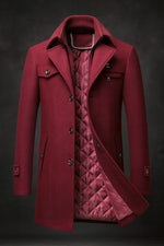 Dominik Lined Wool Coat with Double Collar
