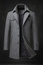 Dominik Lined Wool Coat with Double Collar