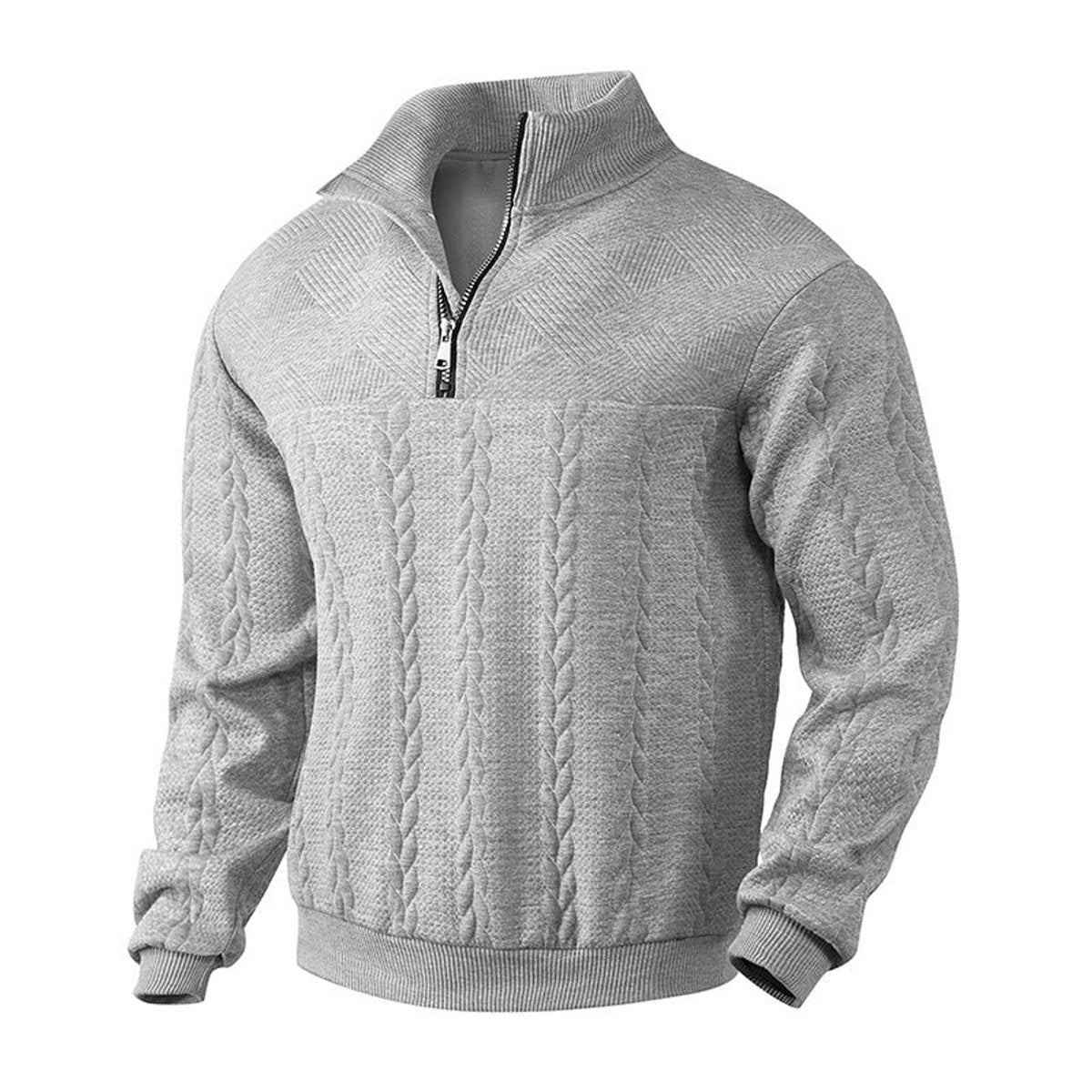 Andreas Cable Knit Quarter-Zip Sweater