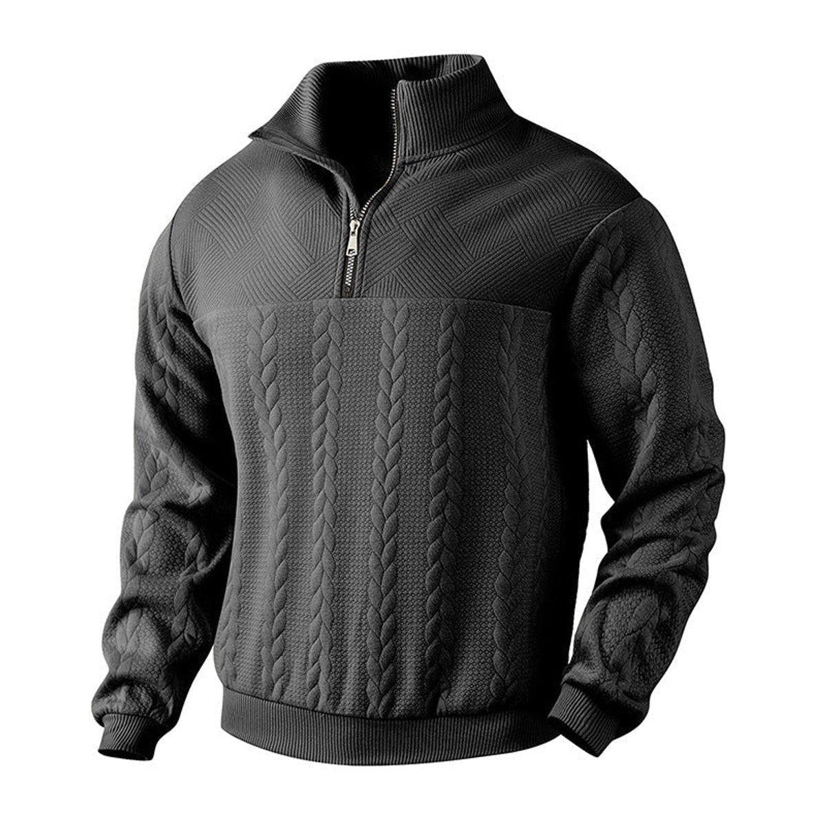Andreas Cable Knit Quarter-Zip Sweater