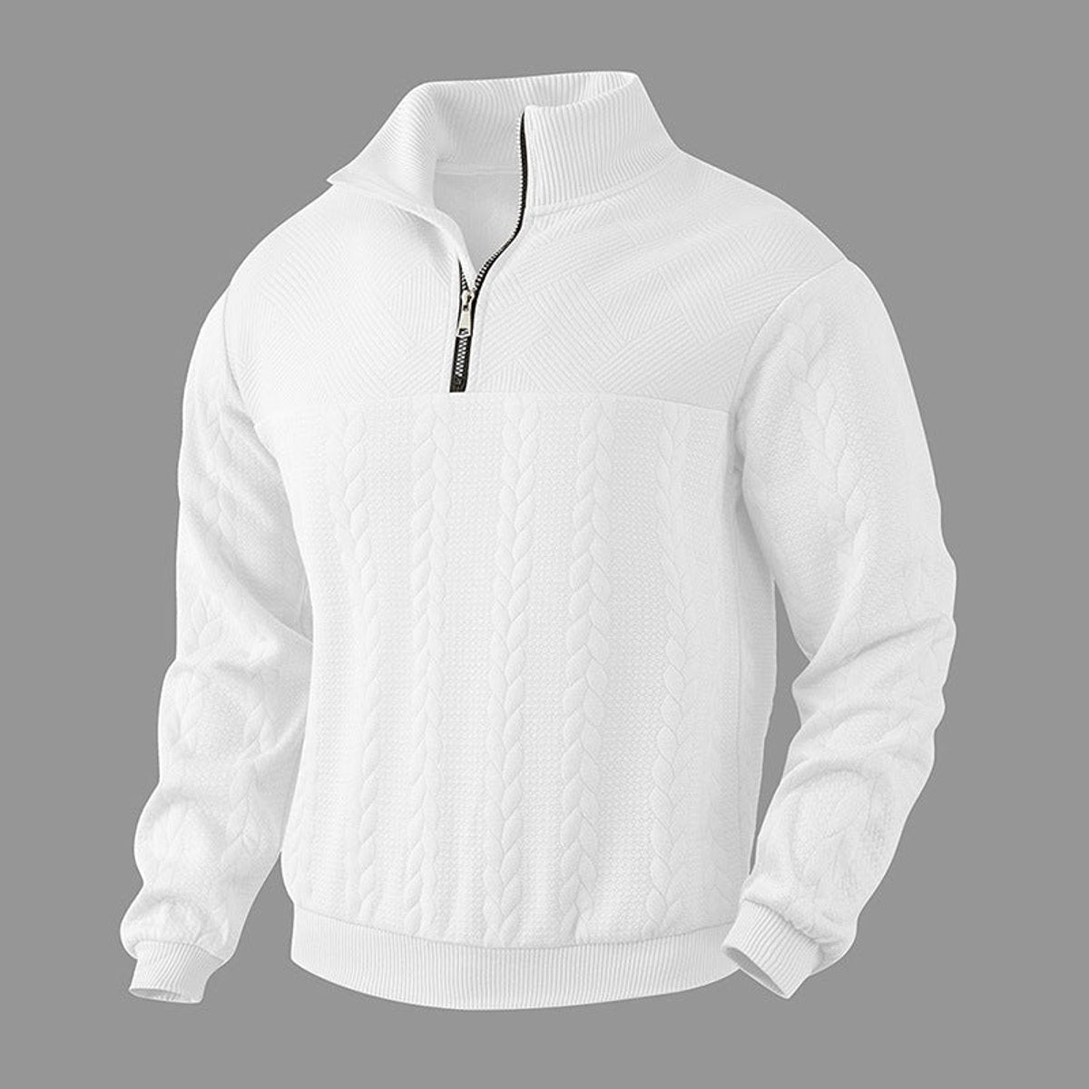 Andreas Cable Knit Quarter-Zip Sweater