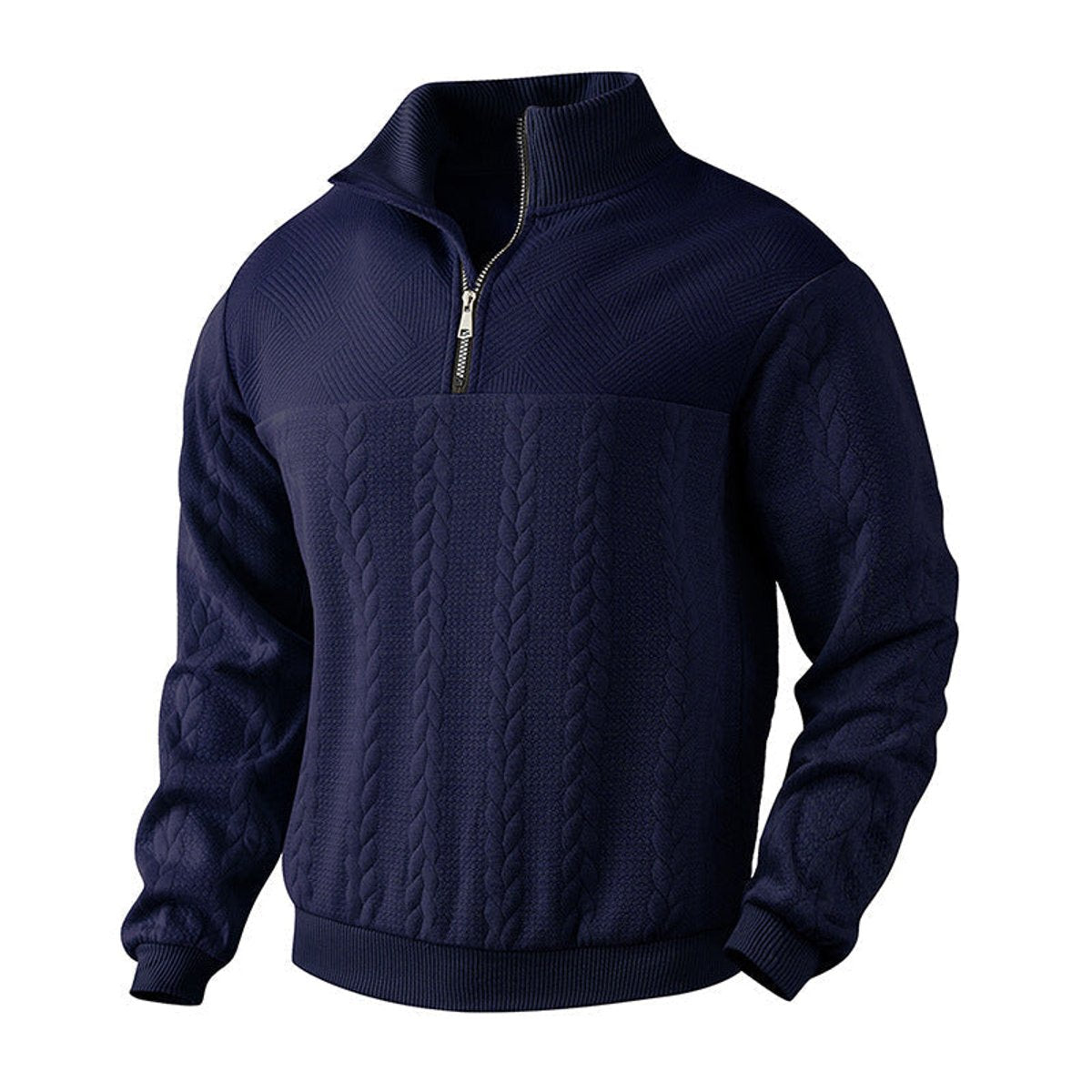 Andreas Cable Knit Quarter-Zip Sweater