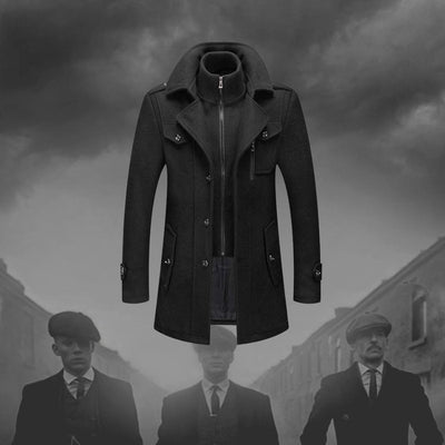 Lukas Two-Piece Slim-Fit Wool Coat with Knit Collar