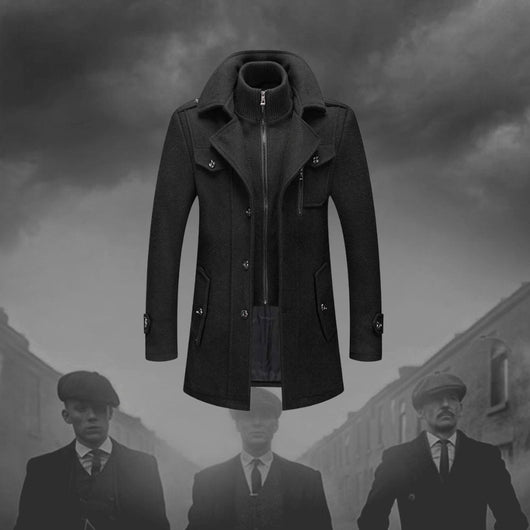 Lukas Two-Piece Slim-Fit Wool Coat with Knit Collar