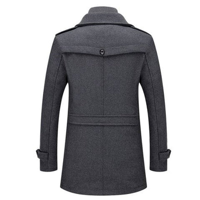 Lukas Two-Piece Slim-Fit Wool Coat with Knit Collar