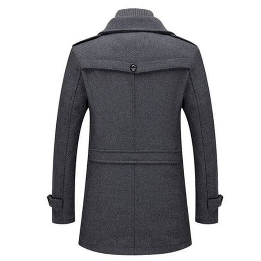 Lukas Two-Piece Slim-Fit Wool Coat with Knit Collar