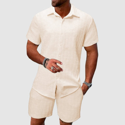 Thomas Short-Sleeve Jacquard Two-Piece Set