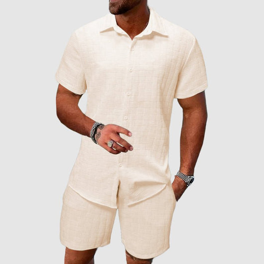 Thomas Short-Sleeve Jacquard Two-Piece Set