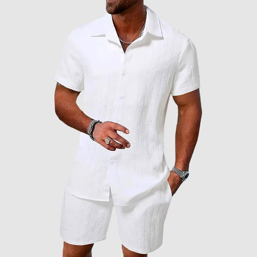 Thomas Short-Sleeve Jacquard Two-Piece Set