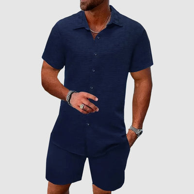 Thomas Short-Sleeve Jacquard Two-Piece Set