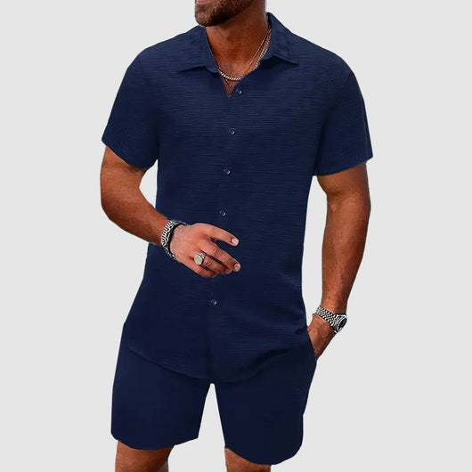 Thomas Short-Sleeve Jacquard Two-Piece Set