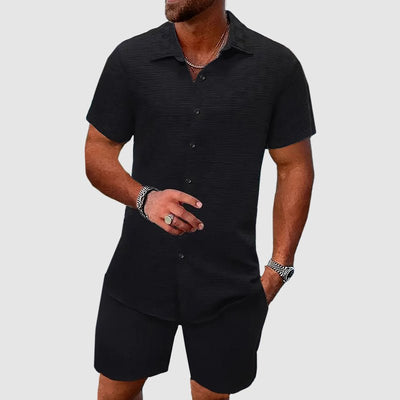 Thomas Short-Sleeve Jacquard Two-Piece Set