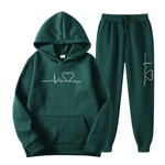 Edith Heartbeat Graphic Hoodie and Jogger Set
