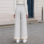 Blythe checked wide leg trousers, back view