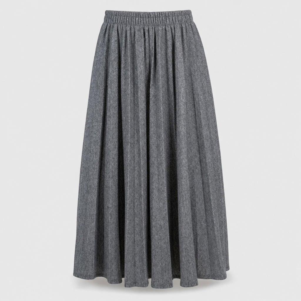 Marlowe pleated wool-touch midi skirt in charcoal, product shot