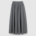 Marlowe pleated wool-touch midi skirt in charcoal, product shot
